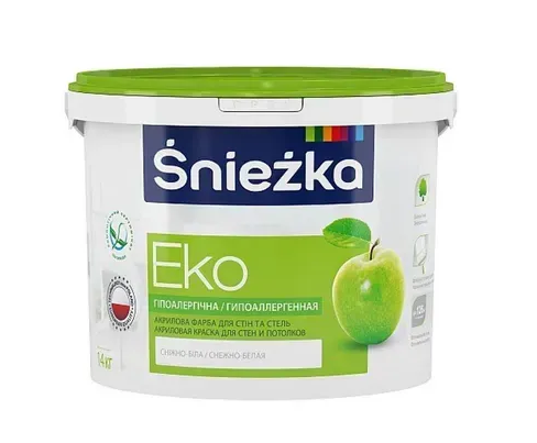 Фарба SNIEZKA EKO акрилова, сніжно біла матова 20кг (15л)